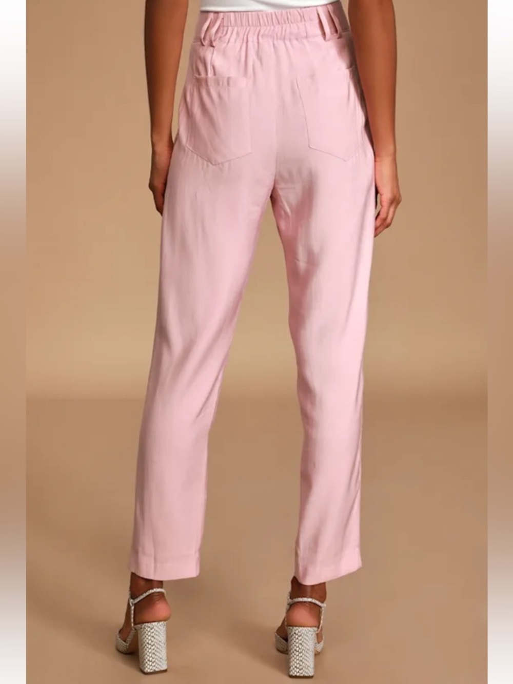 Lulu's Strictly Business Pink High Waisted Trouser Pants 💗 - Picture 3 of 11